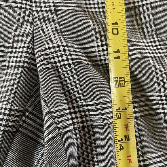 Zara Woman size 12 Black White Stretch Plaid Cropped Pants Work Business Attire - Picture 12 of 13